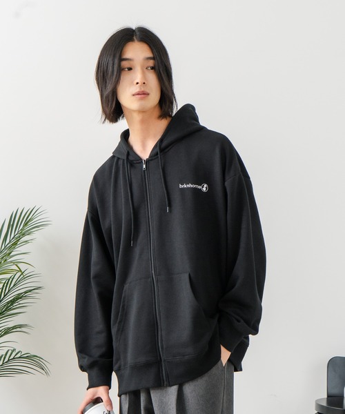 brknhome(ブロークンホーム)の「【BRKNHOME/ブロークンホーム】バックプリント フルジップ スウェットパーカー(パーカー・メンズ・ブラック/杢グレー・MEDIUM/LARGE)」の20枚目の写真
