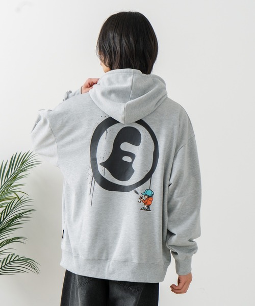 brknhome(ブロークンホーム)の「【BRKNHOME/ブロークンホーム】バックプリント フルジップ スウェットパーカー(パーカー・メンズ・ブラック/杢グレー・MEDIUM/LARGE)」の11枚目の写真