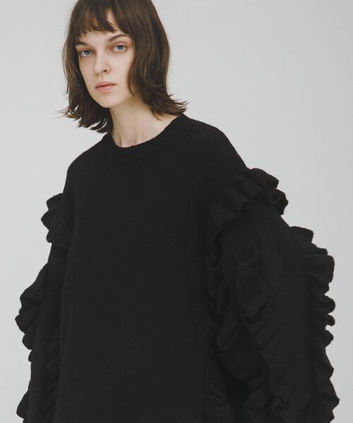 LAATO（ラート）の「frill frill knit（ニット/セーター・レディース・ブラウン/ブラック系その他/マスタード・FREE）」の6枚目の写真