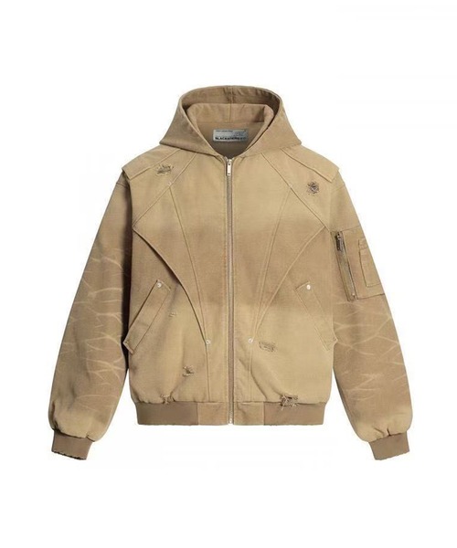 WESTSEA（ウエストシー）の「ダメージ加工 フルジップ ブルゾン（ブルゾン・メンズ・ミント/ベージュ/ブラック・L/M）」の3枚目の写真