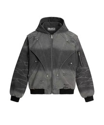 ダメージ加工 フルジップ ブルゾン