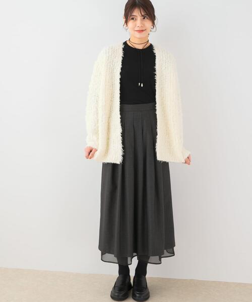 F by ROSSO（エフバイロッソ）の「F by ROSSO　ツイードライクフレアスカート（スカート・レディース・チャコールグレー/ブラウン・38/36）」の7枚目の写真