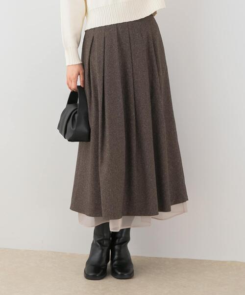 F by ROSSO（エフバイロッソ）の「F by ROSSO　ツイードライクフレアスカート（スカート・レディース・チャコールグレー/ブラウン・38/36）」の3枚目の写真