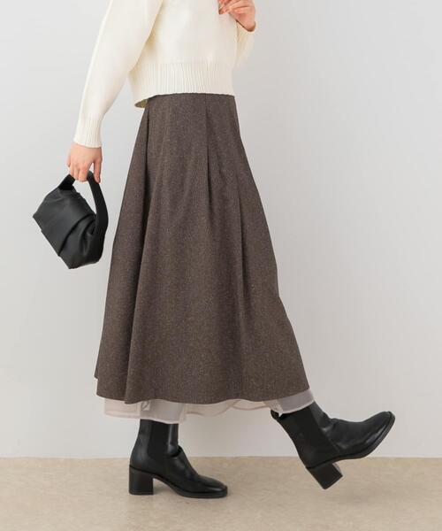 F by ROSSO（エフバイロッソ）の「F by ROSSO　ツイードライクフレアスカート（スカート・レディース・チャコールグレー/ブラウン・38/36）」の5枚目の写真