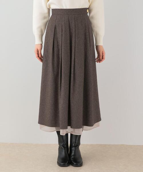 F by ROSSO（エフバイロッソ）の「F by ROSSO　ツイードライクフレアスカート（スカート・レディース・チャコールグレー/ブラウン・38/36）」の8枚目の写真