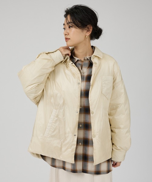 Rouge vif（ルージュヴィフ）の「オンブレーチェックオーバーシャツ（シャツ/ブラウス・レディース・グレー/ブラウン・フリー）」の9枚目の写真