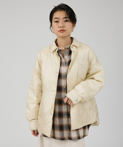 Rouge vif（ルージュヴィフ）の「オンブレーチェックオーバーシャツ（シャツ/ブラウス・レディース・グレー/ブラウン・フリー）」の10枚目の写真