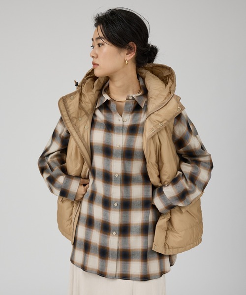 Rouge vif（ルージュヴィフ）の「オンブレーチェックオーバーシャツ（シャツ/ブラウス・レディース・グレー/ブラウン・フリー）」の11枚目の写真