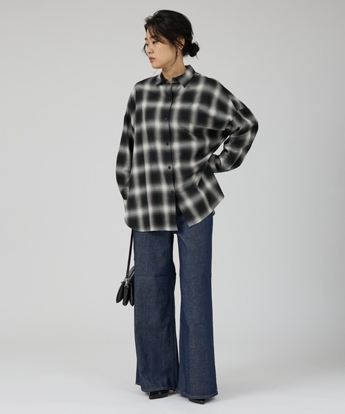 Rouge vif（ルージュヴィフ）の「オンブレーチェックオーバーシャツ（シャツ/ブラウス・レディース・グレー/ブラウン・フリー）」の19枚目の写真