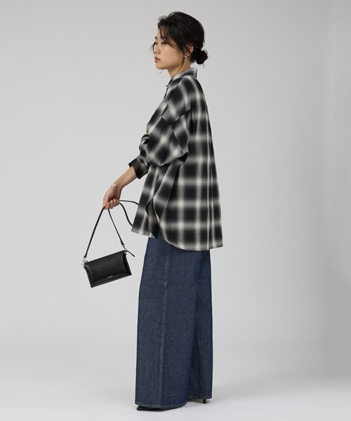 Rouge vif（ルージュヴィフ）の「オンブレーチェックオーバーシャツ（シャツ/ブラウス・レディース・グレー/ブラウン・フリー）」の20枚目の写真