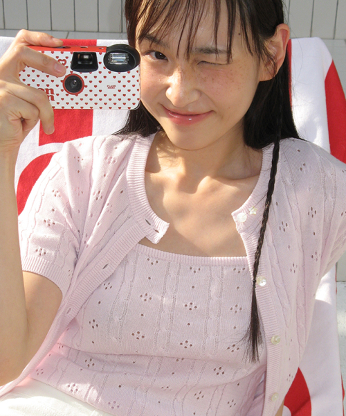RONRON(ロンロン)の「EYELET BUTTON KNIT CARDIGAN SOFT PURPLE(カーディガン/ボレロ・レディース・その他・FREE)」の5枚目の写真