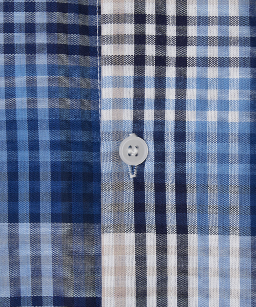 RONRON(ロンロン)の「CHECK STITCH HEART POCKET OVER FIT SHIRT BLUE(シャツ/ブラウス・レディース・その他・FREE)」の5枚目の写真