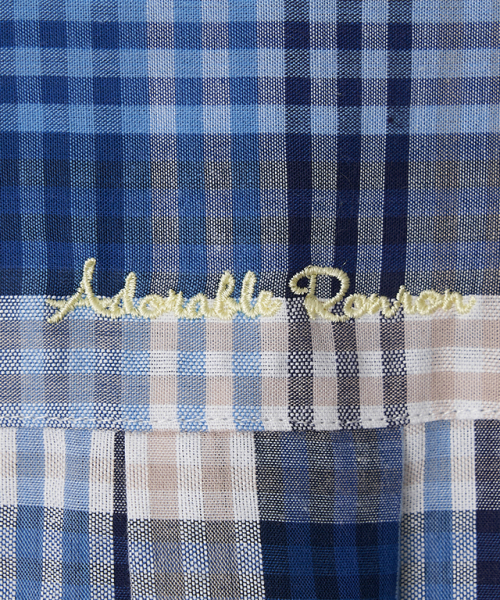 RONRON(ロンロン)の「CHECK STITCH HEART POCKET OVER FIT SHIRT BLUE(シャツ/ブラウス・レディース・その他・FREE)」の10枚目の写真