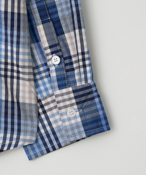 RONRON(ロンロン)の「CHECK STITCH HEART POCKET OVER FIT SHIRT BLUE(シャツ/ブラウス・レディース・その他・FREE)」の9枚目の写真