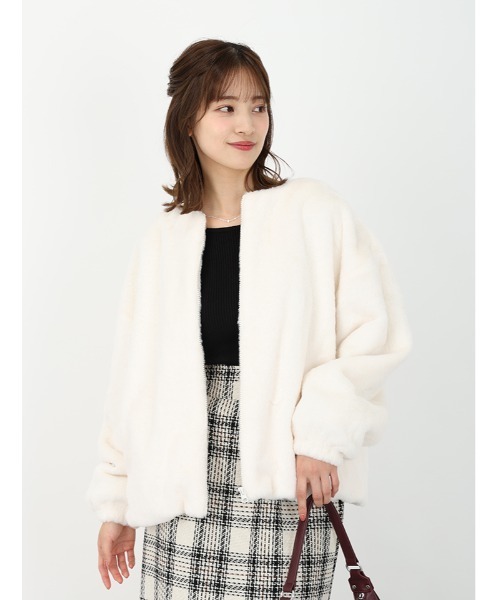 フェイクファーノーカラーブルゾン（ブルゾン）｜fifth（フィフス）の