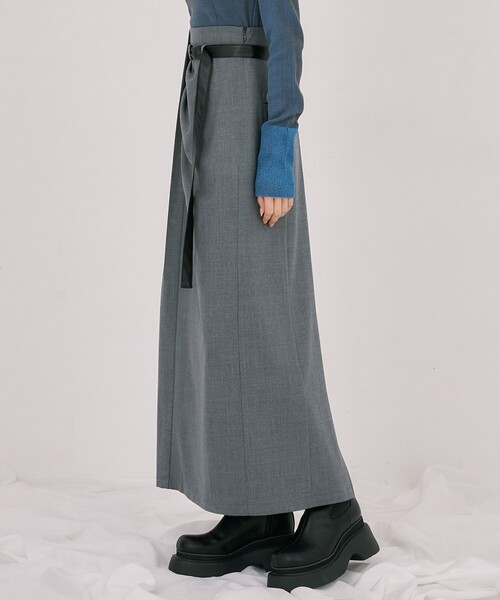 UNITED TOKYO(ユナイテッドトウキョウ)の「【残りわずか!】タックドレープアイラインスカート|オフィスカジュアル/オケージョン/ストレッチ/防シワ/通勤/細見え/冬服(スカート・レディース・ブラウン/グレー・1/2)」の5枚目の写真