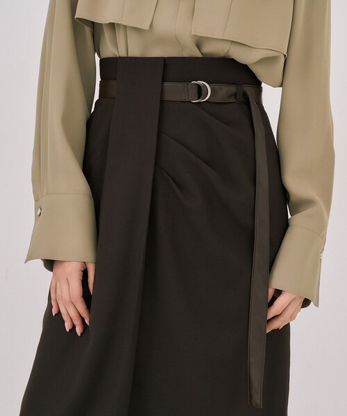 UNITED TOKYO(ユナイテッドトウキョウ)の「【残りわずか!】タックドレープアイラインスカート|オフィスカジュアル/オケージョン/ストレッチ/防シワ/通勤/細見え/冬服(スカート・レディース・ブラウン/グレー・1/2)」の17枚目の写真