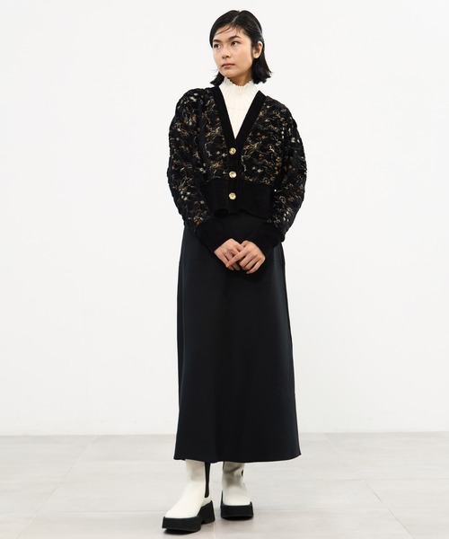 MURRAL/ミューラル】Camouflage embroidered knit cardigan