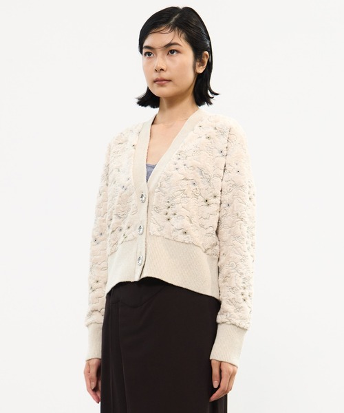 MURRAL(ミューラル)の「【MURRAL/ミューラル】Camouflage embroidered knit cardigan/カモフラージュ エンブロイダードニットカーディガン(カーディガン/ボレロ・レディース・ブラック/アイボリー・FREE)」の11枚目の写真