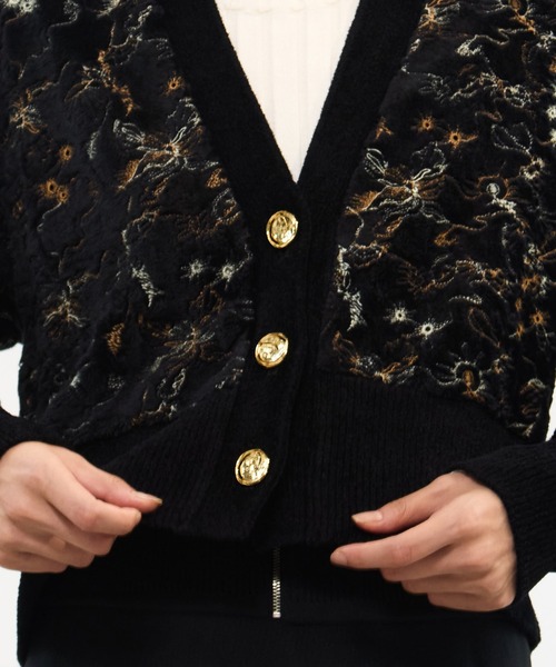 MURRAL/ミューラル】Camouflage embroidered knit cardigan