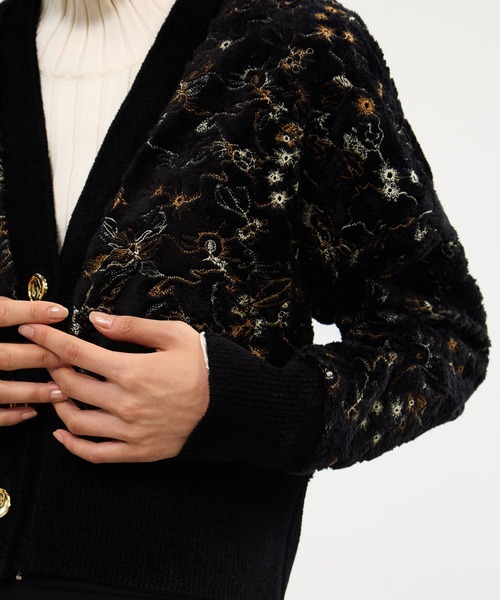 MURRAL/ミューラル】Camouflage embroidered knit cardigan
