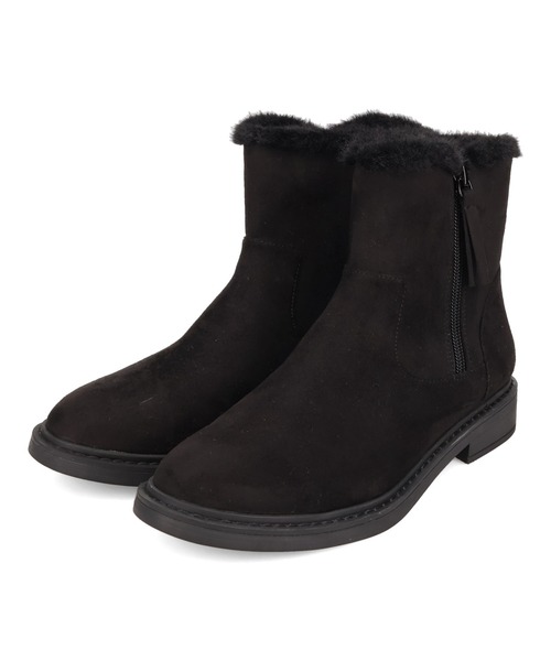 セール】サイドジップ スエード ファー ショートブーツ /52412（ブーツ