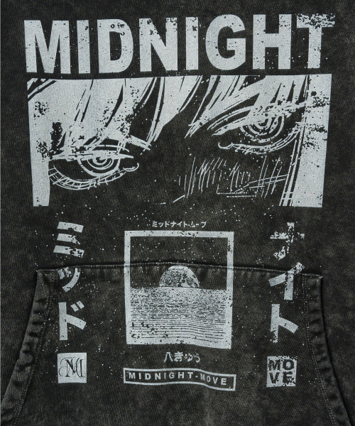Midnight Move（ミッドナイトムーブ）の「st cartoon hood [dark grey]（パーカー・レディース・その他・FREE）」の2枚目の写真