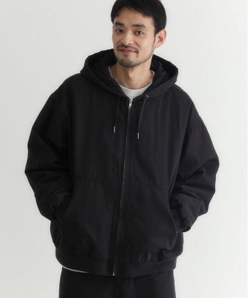 BACK NUMBER（バックナンバー）の「【BACK NUMBER】ボックスシルエット フルジップジャケット コットンダック おしゃれ（ブルゾン・メンズ・ベージュ/ブラック・L/XL/M）」の9枚目の写真