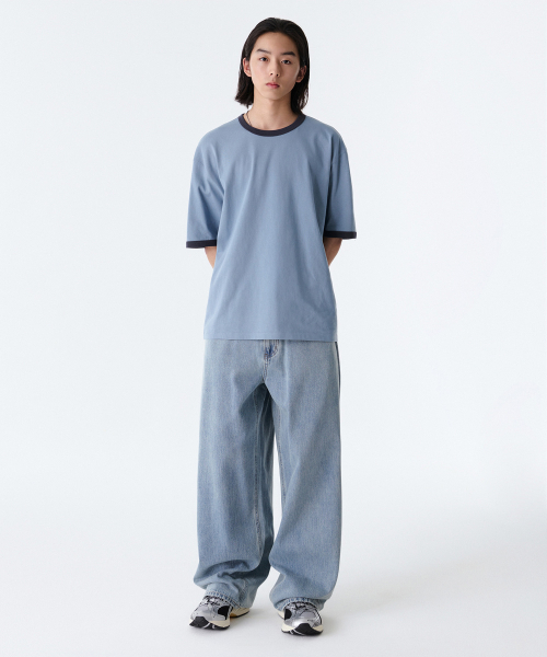 MUSINSA STANDARD（ムシンサスタンダード）の「リネンライクエクストラワイドデニムパンツ[スカイブルー]（デニムパンツ・メンズ・その他・40/38/42/36/34/32/30/31/33/26/27/28/29）」の2枚目の写真