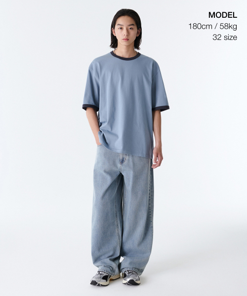 MUSINSA STANDARD（ムシンサスタンダード）の「リネンライクエクストラワイドデニムパンツ[スカイブルー]（デニムパンツ・メンズ・その他・40/38/42/36/34/32/30/31/33/26/27/28/29）」の3枚目の写真