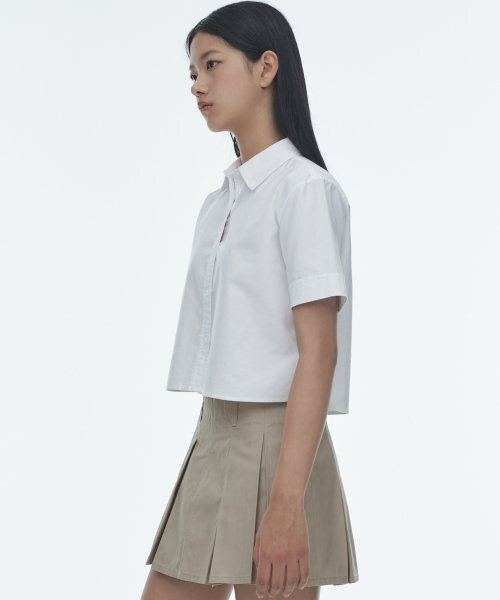 MUSINSA STANDARD WOMAN（ムシンサスタンダードウーマン）の「ウィメンズオックスフォードクロップ半袖シャツ[ホワイト]（シャツ/ブラウス・レディース・その他・SMALL/MEDIUM）」の3枚目の写真
