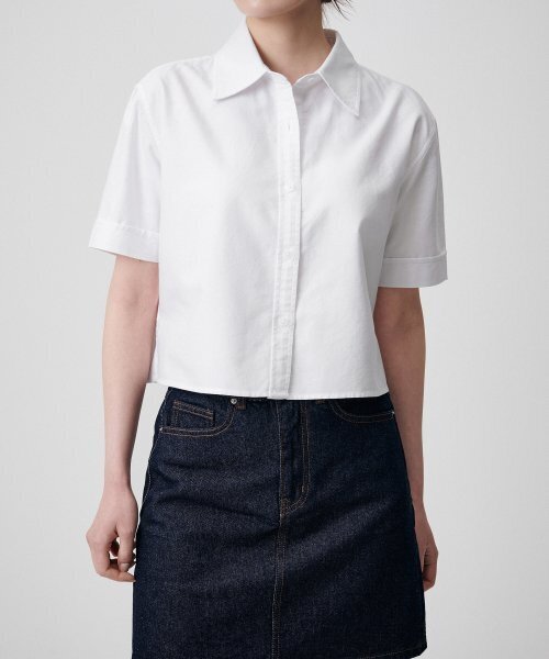 MUSINSA STANDARD WOMAN（ムシンサスタンダードウーマン）の「ウィメンズオックスフォードクロップ半袖シャツ[ホワイト]（シャツ/ブラウス・レディース・その他・SMALL/MEDIUM）」の5枚目の写真