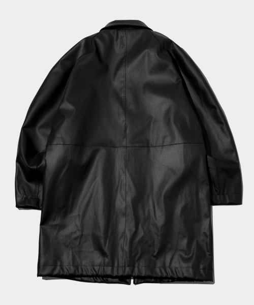 PLACE STUDIO（プレイススタジオ）の「ワークフレンチクラシックオーバーサイズハーフレザーコート[ブラック]（ライダースジャケット・レディース・ブラック・FREE）」の3枚目の写真