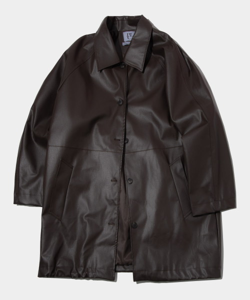 PLACE STUDIO（プレイススタジオ）の「ワークフレンチクラシックオーバーサイズハーフレザーコート[ブラック]（ライダースジャケット・レディース・ブラック・FREE）」の4枚目の写真