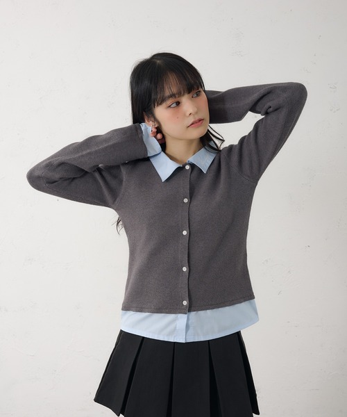 FCMM（エフシーエムエム）の「【日本限定】DOCKING CARDIGAN / ドッキングカーディガン（カーディガン/ボレロ・レディース・ネイビー/グレー・MEDIUM/SMALL）」の7枚目の写真