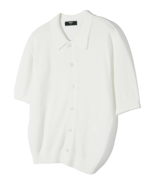 TRILLION(トリリオン)の「ウォッシャブルブックルカラー 半袖ニット(CREAM WHITE)(Tシャツ/カットソー・レディース・その他・MEDIUM/LARGE/X-LARGE)」の1枚目の写真