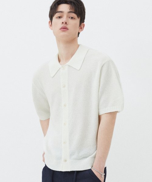 TRILLION(トリリオン)の「ウォッシャブルブックルカラー 半袖ニット(CREAM WHITE)(Tシャツ/カットソー・レディース・その他・MEDIUM/LARGE/X-LARGE)」の2枚目の写真