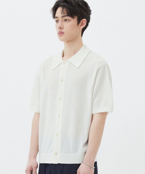 TRILLION(トリリオン)の「ウォッシャブルブックルカラー 半袖ニット(CREAM WHITE)(Tシャツ/カットソー・レディース・その他・MEDIUM/LARGE/X-LARGE)」の3枚目の写真