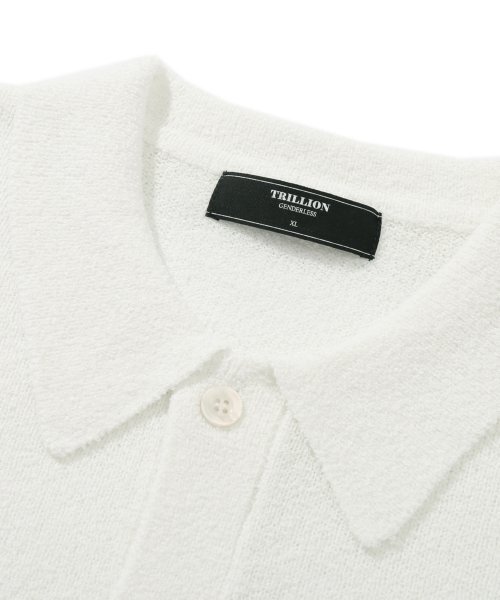TRILLION(トリリオン)の「ウォッシャブルブックルカラー 半袖ニット(CREAM WHITE)(Tシャツ/カットソー・レディース・その他・MEDIUM/LARGE/X-LARGE)」の6枚目の写真