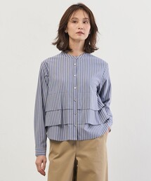 ストライプジャージー フリル カットソー