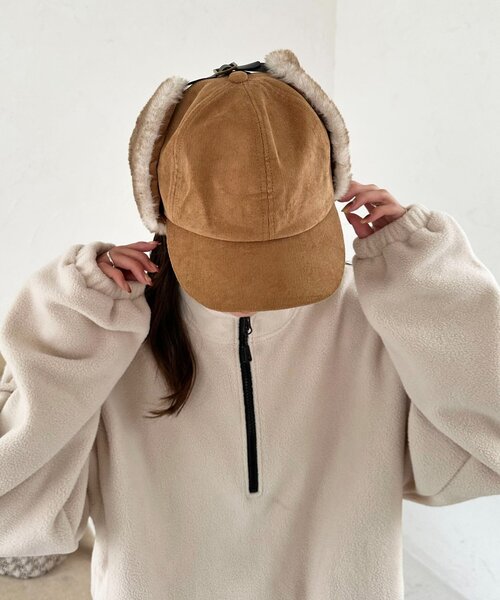 DISCOAT（ディスコート）の「フライトファーキャップ（キャップ・レディース・ダークブラウン/ベージュ・FREE）」の13枚目の写真