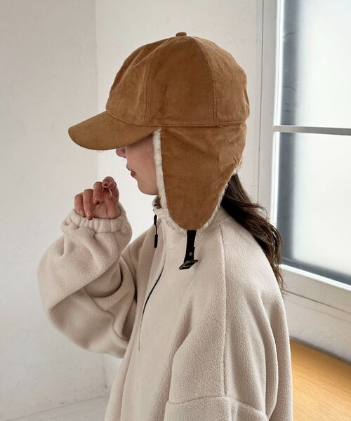 DISCOAT（ディスコート）の「フライトファーキャップ（キャップ・レディース・ダークブラウン/ベージュ・FREE）」の14枚目の写真
