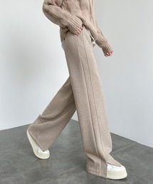 HANDO（ハンド）の「ヘリンボーン柄ワイドリラックスパンツ（スウェットパンツ）」