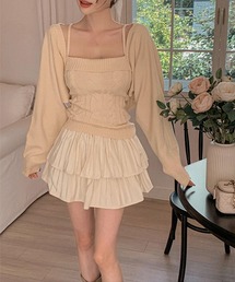 Jasmine Grandiflorum | 【Jasmine】ケープス編みニットキャミソール＋ボレロ(アンサンブル)