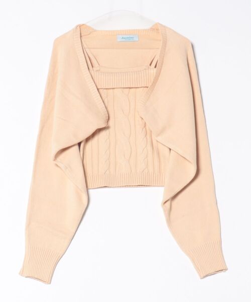 Jasmine Grandiflorum（ジャスミングランディフローラム）の「【Jasmine】ケープス編みニットキャミソール＋ボレロ（アンサンブル・レディース・アイボリー/ライトブルー・FREE）」の18枚目の写真