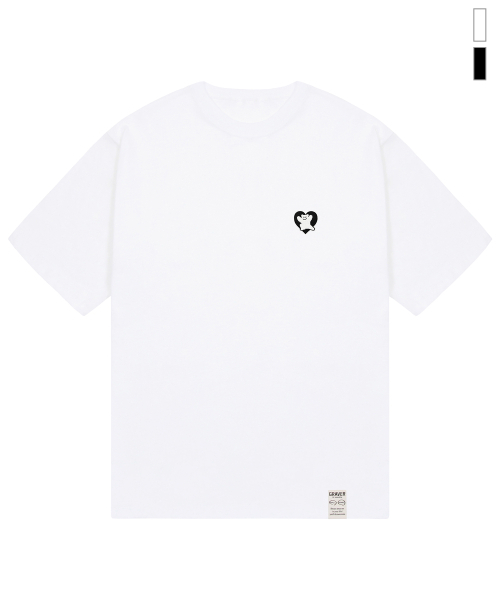 GRAVER（グレーバー）の「[UNISEX] Bear Heart Black Embroidered Short Sleeve T-shirt_2color（Tシャツ/カットソー・メンズ・ホワイト/ブラック・MEDIUM/SMALL）」の2枚目の写真