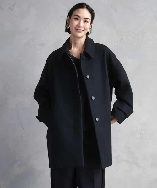 MICHEL KLEIN（ミッシェル・クラン）の「Super100ウールステンカラーコート（ステンカラーコート・レディース・ラベンダー/カーキ/アイボリー/ブラック・38）」の10枚目の写真