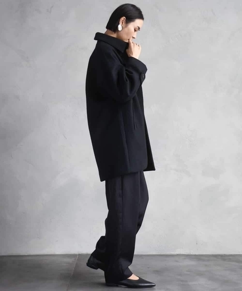 MICHEL KLEIN（ミッシェル・クラン）の「Super100ウールステンカラーコート（ステンカラーコート・レディース・ラベンダー/カーキ/アイボリー/ブラック・38）」の14枚目の写真