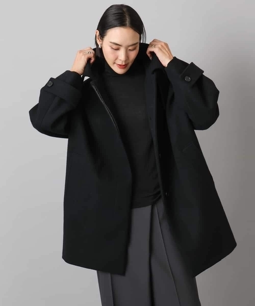 MICHEL KLEIN（ミッシェル・クラン）の「Super100ウールステンカラーコート（ステンカラーコート・レディース・ラベンダー/カーキ/アイボリー/ブラック・38）」の18枚目の写真