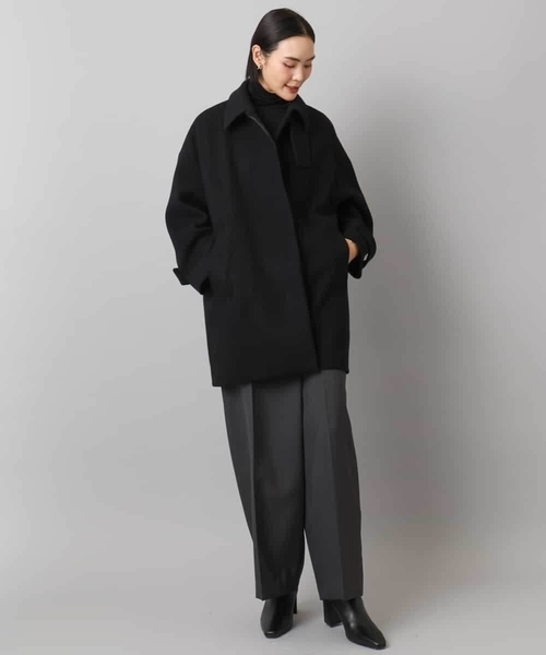 MICHEL KLEIN（ミッシェル・クラン）の「Super100ウールステンカラーコート（ステンカラーコート・レディース・ラベンダー/カーキ/アイボリー/ブラック・38）」の20枚目の写真